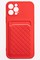Накладка силиконовая плетеная с кардхолдером для Apple iPhone 12 Pro красная
