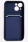 Накладка силиконовая плетеная с кардхолдером для Apple iPhone 13 Mini синяя - фото 50185