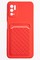 Накладка силиконовая плетеная с кардхолдером для Poco M3 Pro/Redmi Note 10 5G красная - фото 50236