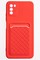 Накладка силиконовая плетеная с кардхолдером для Poco M3 красная