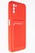 Накладка силиконовая плетеная с кардхолдером для Poco M3 красная - фото 50257