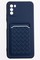 Накладка силиконовая плетеная с кардхолдером для Poco M3 синяя - фото 50263