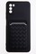 Накладка силиконовая плетеная с кардхолдером для Poco M3 черная - фото 50267
