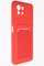 Накладка силиконовая плетеная с кардхолдером для Xiaomi Mi 11 Lite красная - фото 52320