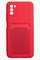 Накладка Soft touch с кармашком для Poco M3 красная