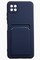 Накладка Soft touch с кармашком для Samsung Galaxy A22S/A22 5G синяя