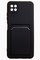 Накладка Soft touch с кармашком для Samsung Galaxy A22S/A22 5G черная - фото 52455