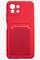 Накладка Soft touch с кармашком для Xiaomi Mi 11 Lite красная - фото 52477