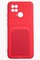 Накладка Soft touch с кармашком для Xiaomi Redmi 10C/Poco C40 красная - фото 51878