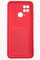 Накладка Soft touch с кармашком для Xiaomi Redmi 10C/Poco C40 красная - фото 51879