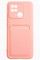 Накладка Soft touch с кармашком для Xiaomi Redmi 10C/Poco C40 розовая
