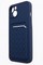 Накладка силиконовая плетеная с кардхолдером для Apple iPhone 13 синяя - фото 52008