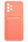 Накладка силиконовая плетеная с кардхолдером для Samsung Galaxy A32 розовая