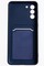 Накладка силиконовая плетеная с кардхолдером для Samsung Galaxy S21 Plus синяя - фото 52263