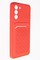 Накладка силиконовая плетеная с кардхолдером для Samsung Galaxy S21FE красная - фото 51571