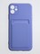 Накладка Soft touch с кармашком для Apple iPhone 11 сиреневая