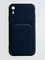 Накладка Soft touch с кармашком для Apple iPhone XR синяя