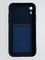 Накладка Soft touch с кармашком для Apple iPhone XR синяя - фото 55001