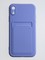 Накладка Soft touch с кармашком для Apple iPhone XR сиреневая - фото 55002