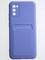 Накладка Soft touch с кармашком для Samsung Galaxy A02S сиреневая - фото 55253