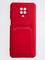 Накладка Soft touch с кармашком для Xiaomi Redmi Note 9 Pro/9S красная - фото 55268