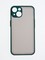 Накладка пластиковая с силиконовой окантовкой с защищенной камерой для iPhone 14 зеленая - фото 55329