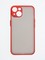 Накладка пластиковая с силиконовой окантовкой с защищенной камерой для iPhone 14 красная - фото 55332