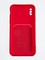 Накладка Soft touch с кармашком для Apple iPhone X/XS красная - фото 55866