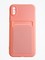 Накладка Soft touch с кармашком для Apple iPhone X/XS розовая