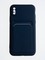 Накладка Soft touch с кармашком для Apple iPhone X/XS синяя - фото 55873