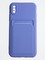 Накладка Soft touch с кармашком для Apple iPhone X/XS сиреневая - фото 55877