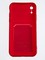 Накладка Soft touch с кармашком для Apple iPhone XR красная - фото 55886