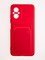 Накладка Soft touch с кармашком для Poco M5 красная - фото 57009