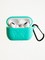 Чехол силиконовый для наушников Apple AirPods Pro 2 с логотипом и карабином бирюзовый - фото 57341