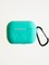 Чехол силиконовый для наушников Apple AirPods Pro 2 с логотипом и карабином бирюзовый - фото 57342