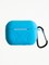 Чехол силиконовый для наушников Apple AirPods Pro 2 с логотипом и карабином голубой - фото 57345