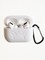 Чехол силиконовый для наушников Apple AirPods Pro 2 с логотипом и карабином белый - фото 57392