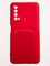 Накладка Soft touch с кармашком для Huawei P Smart 2021 красная - фото 57812