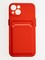 Накладка силиконовая Winter с кардхолдером для Apple iPhone 13 красная - фото 62706