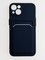Накладка силиконовая Winter с кардхолдером для Apple iPhone 13 синяя - фото 62708