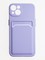 Накладка силиконовая Winter с кардхолдером для Apple iPhone 13 сиреневая - фото 62710
