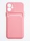 Накладка силиконовая Winter с кардхолдером для Apple iPhone 12 Mini розовая - фото 63049