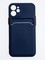 Накладка силиконовая Winter с кардхолдером для Apple iPhone 12 Mini синяя - фото 63050