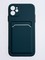Накладка силиконовая Winter с кардхолдером для Apple iPhone 12 зеленая - фото 63079