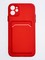 Накладка силиконовая Winter с кардхолдером для Apple iPhone 12 красная - фото 63080