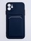 Накладка силиконовая Winter с кардхолдером для Apple iPhone 12 синяя - фото 63082