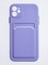 Накладка силиконовая Winter с кардхолдером для Apple iPhone 12 сиреневая - фото 63083