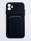 Накладка силиконовая Winter с кардхолдером для Apple iPhone 12 черная - фото 63085