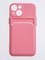 Накладка силиконовая Winter с кардхолдером для Apple iPhone 13 Mini розовая - фото 63091