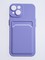 Накладка силиконовая Winter с кардхолдером для Apple iPhone 14 сиреневая - фото 63121